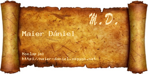 Maier Dániel névjegykártya